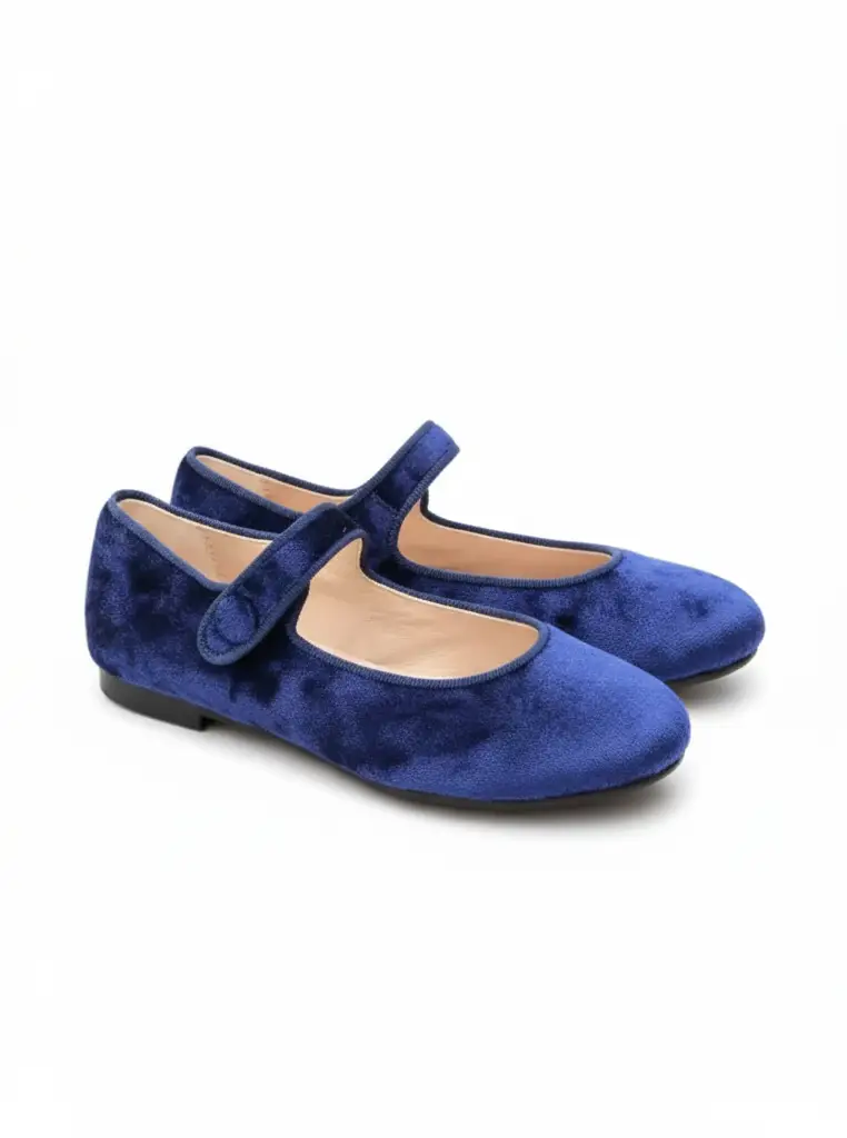 Brunellis Navy Shimmer Velvet Mary Jane