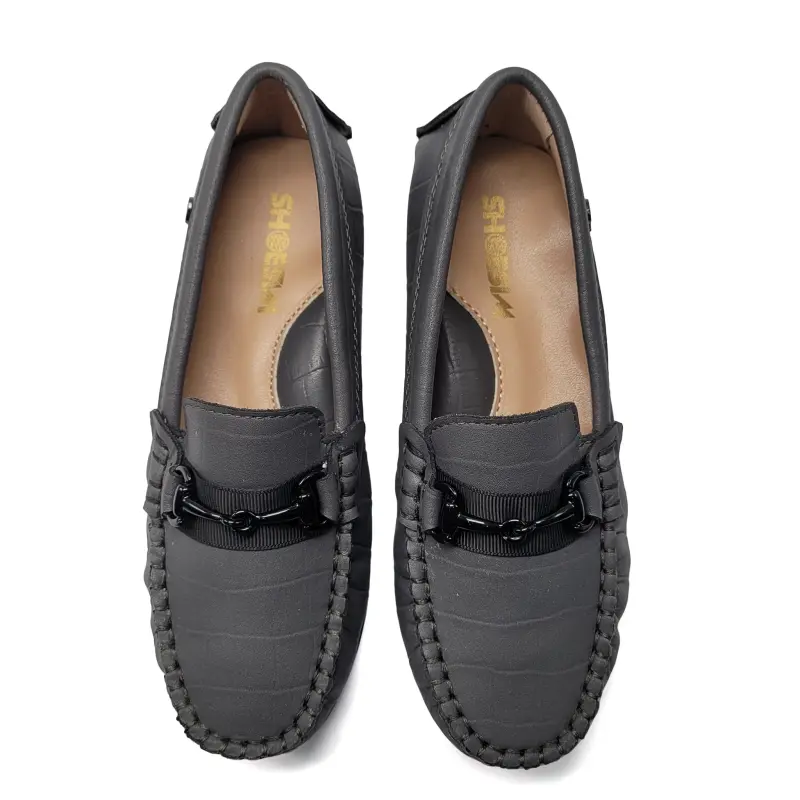 Shoozim Dark Gray Croco Loafer - Image 2