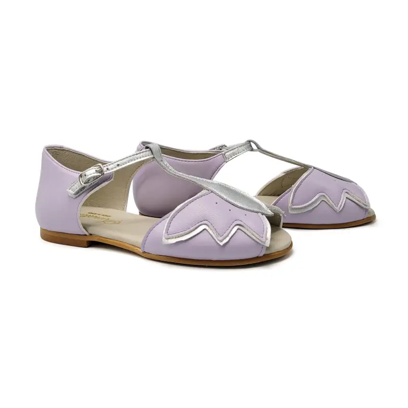 Sonatina Fiore Lavender Silver Butterfly T-Strap Sandal - Image 2