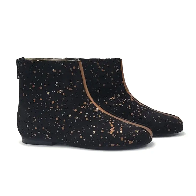 Sonatina Helen Black Gold Speckled Zipper Bootie - Image 2