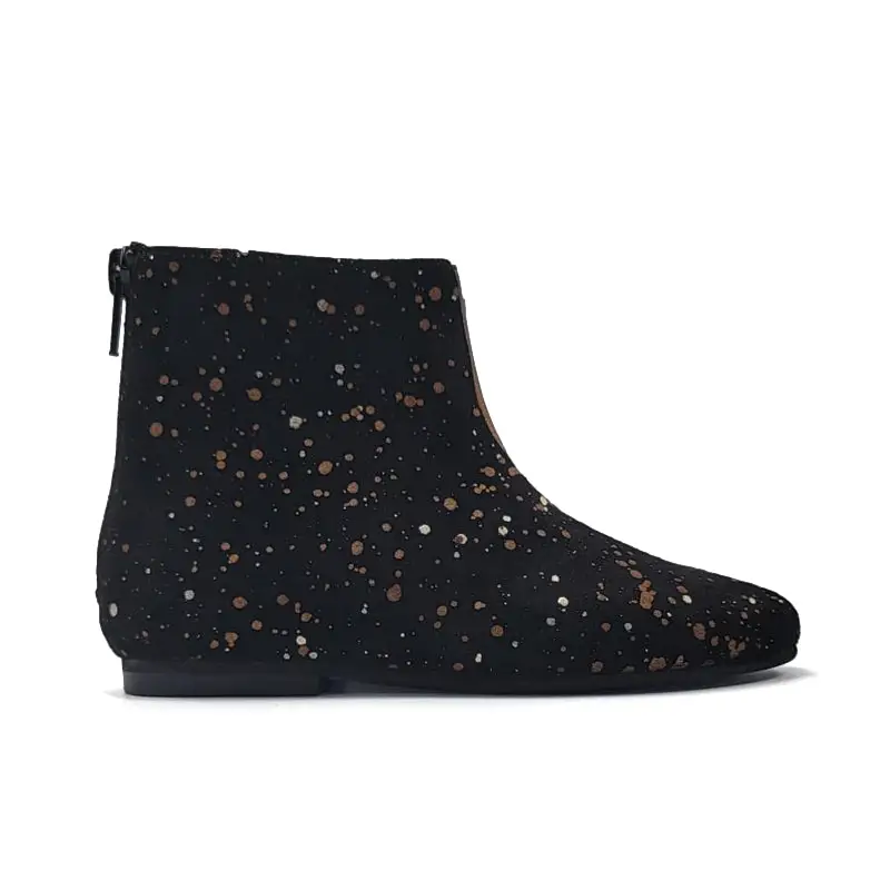 Sonatina Helen Black Gold Speckled Zipper Bootie - Image 4