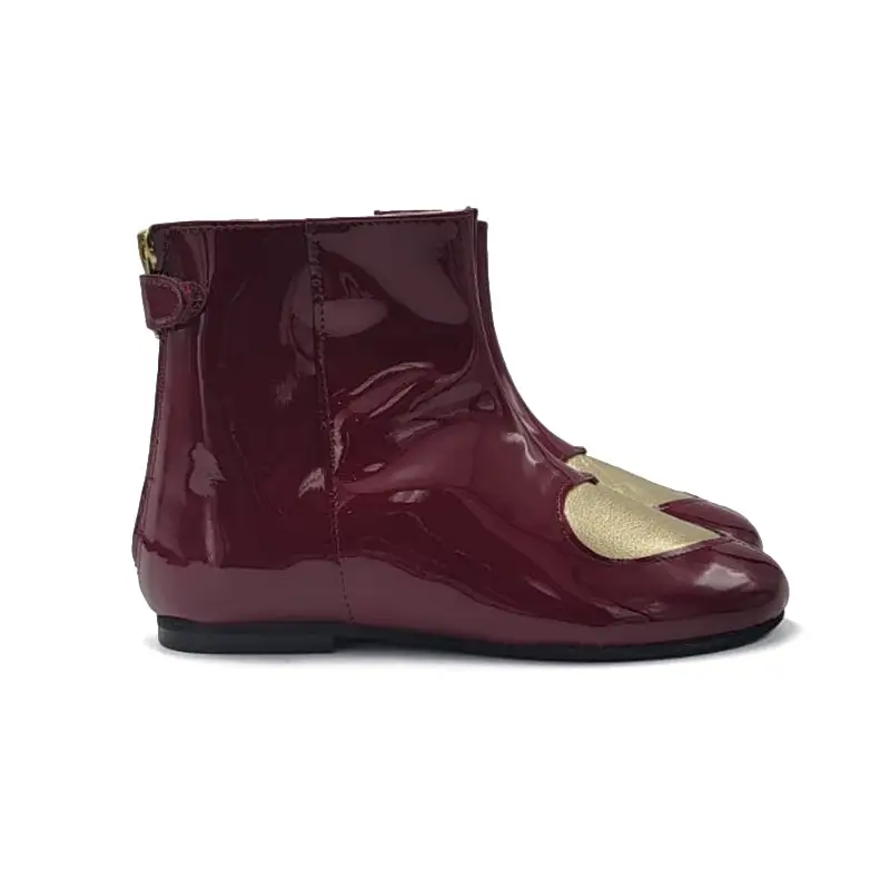 Sonatina Philia Burgundy Patent Heart Bootie - Image 4