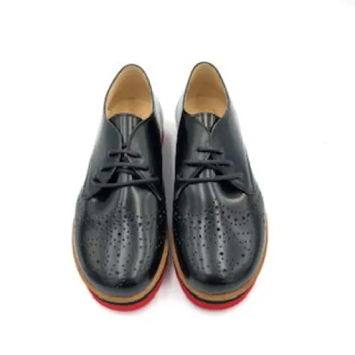TNY Black Leather Red Sole Laced Oxford - Image 3