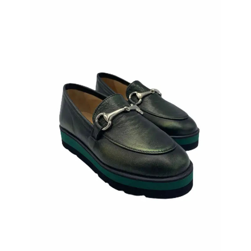 TNY Green Shimmer Sole Chain Slip On - Image 3