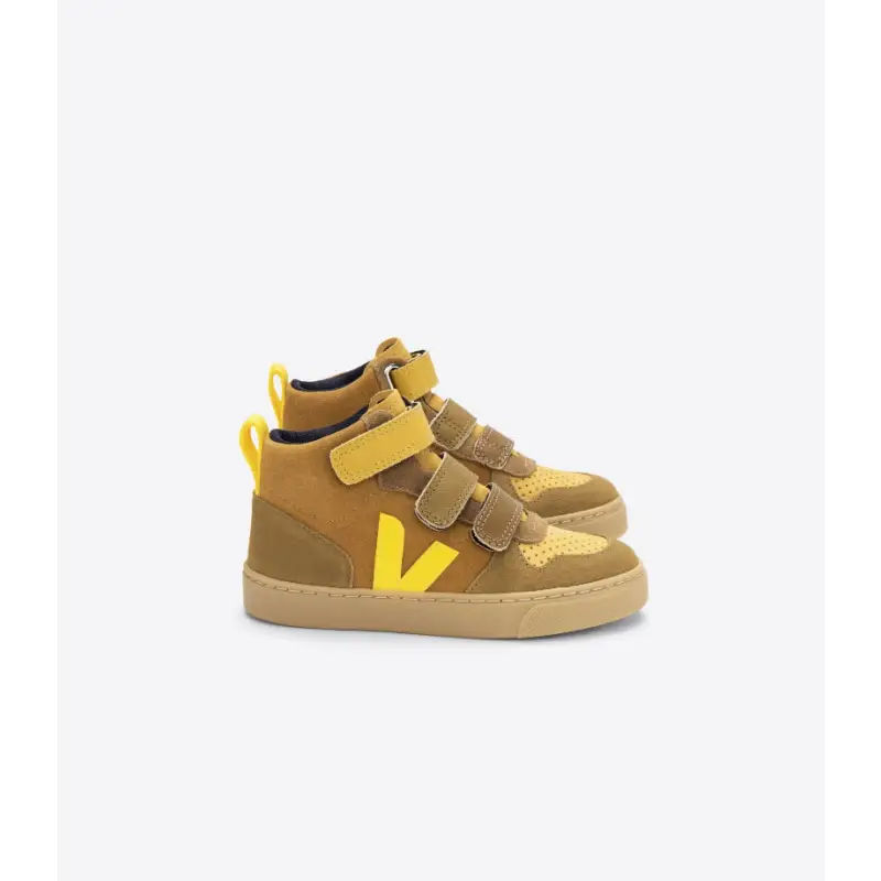 Veja Brown Yellow Suede High Top Velcro Sneaker - Image 2