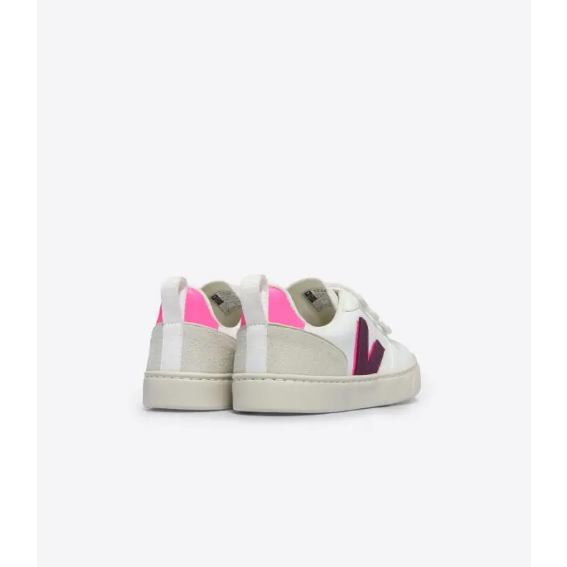 Veja Magenta White Velcro Sneaker V103 - Image 3