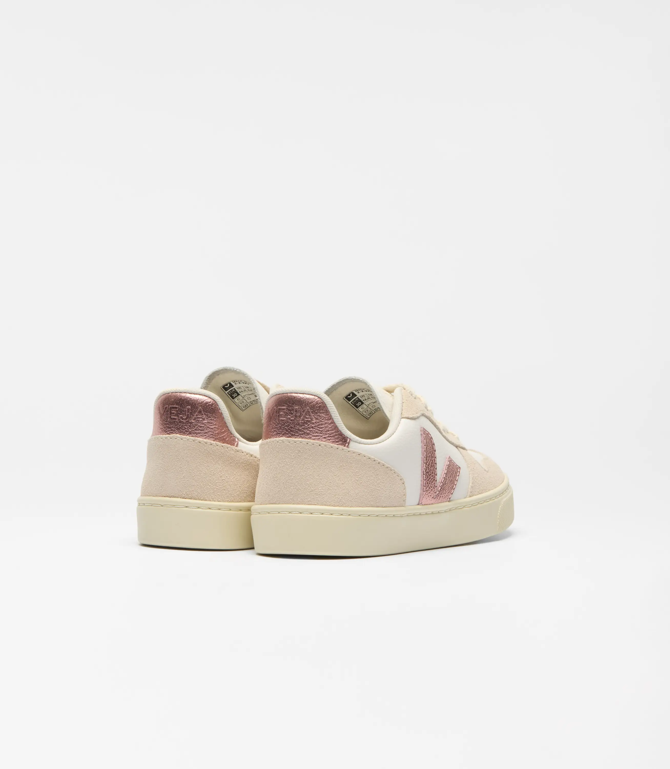 Veja White Nacre Pink Mettalic Lace Sneaker - Image 3