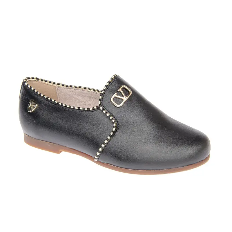 Venettini Conor3 Black Gold Detailed Trim Smoking Slip On - Image 2