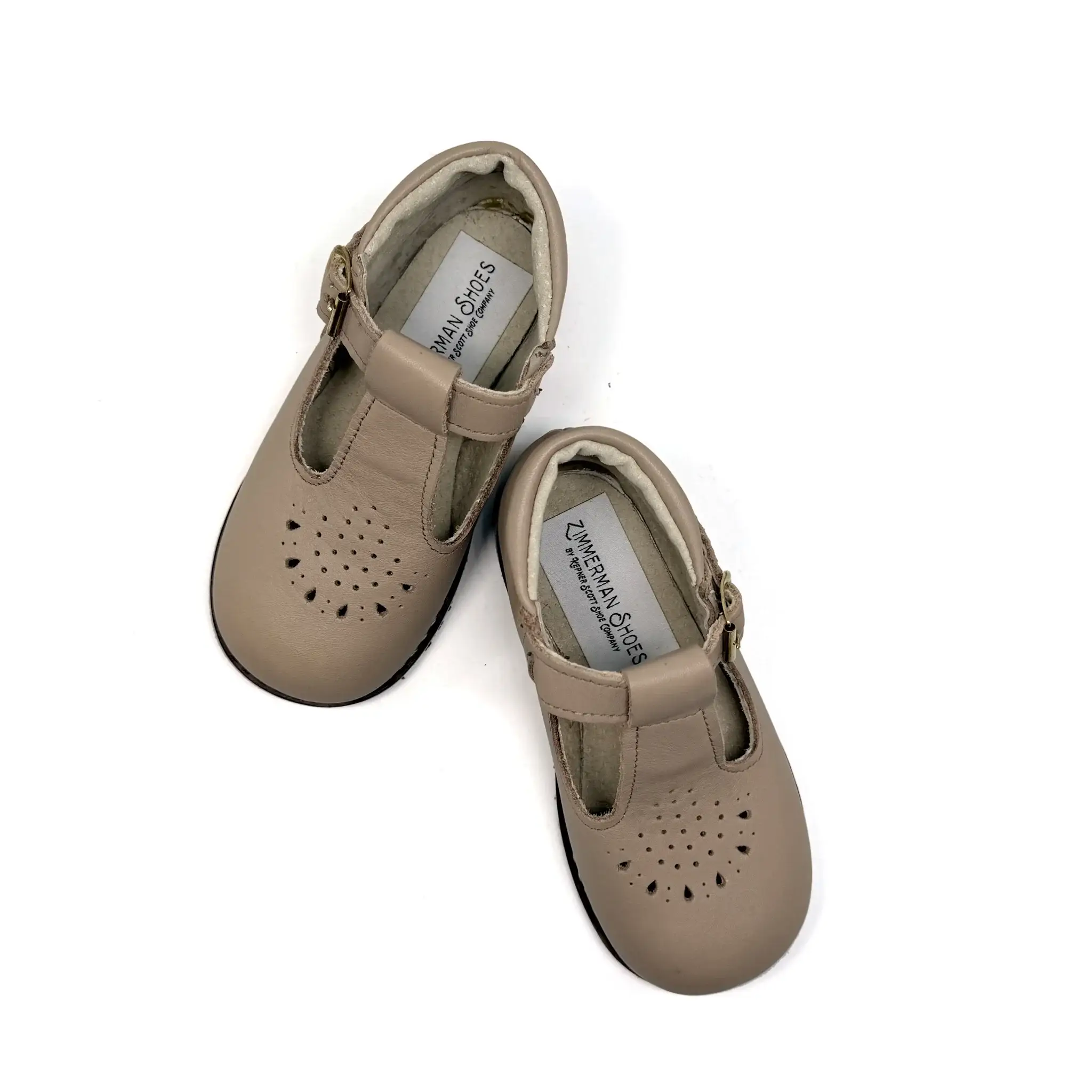 Zimmerman Perforated Truffle First Walker T-Strap - Image 3