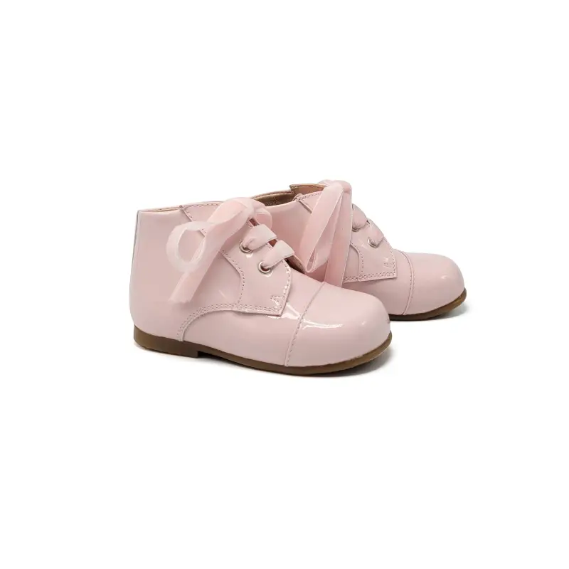 Zubii Baby Pink Patent Lace Up